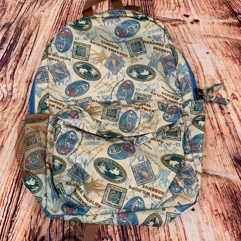 Disney Parks Authentic Backpack NWOT. African Theme Print. Never Worn